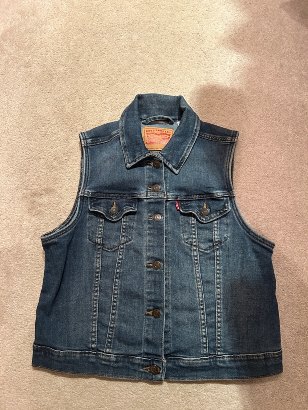 Levi's Blue Denim Sleeveless Jean Jacket Vest